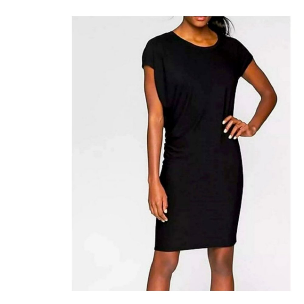 ATHLETA Womens Drape Crew Asymmetrical Athletic Dress Size S